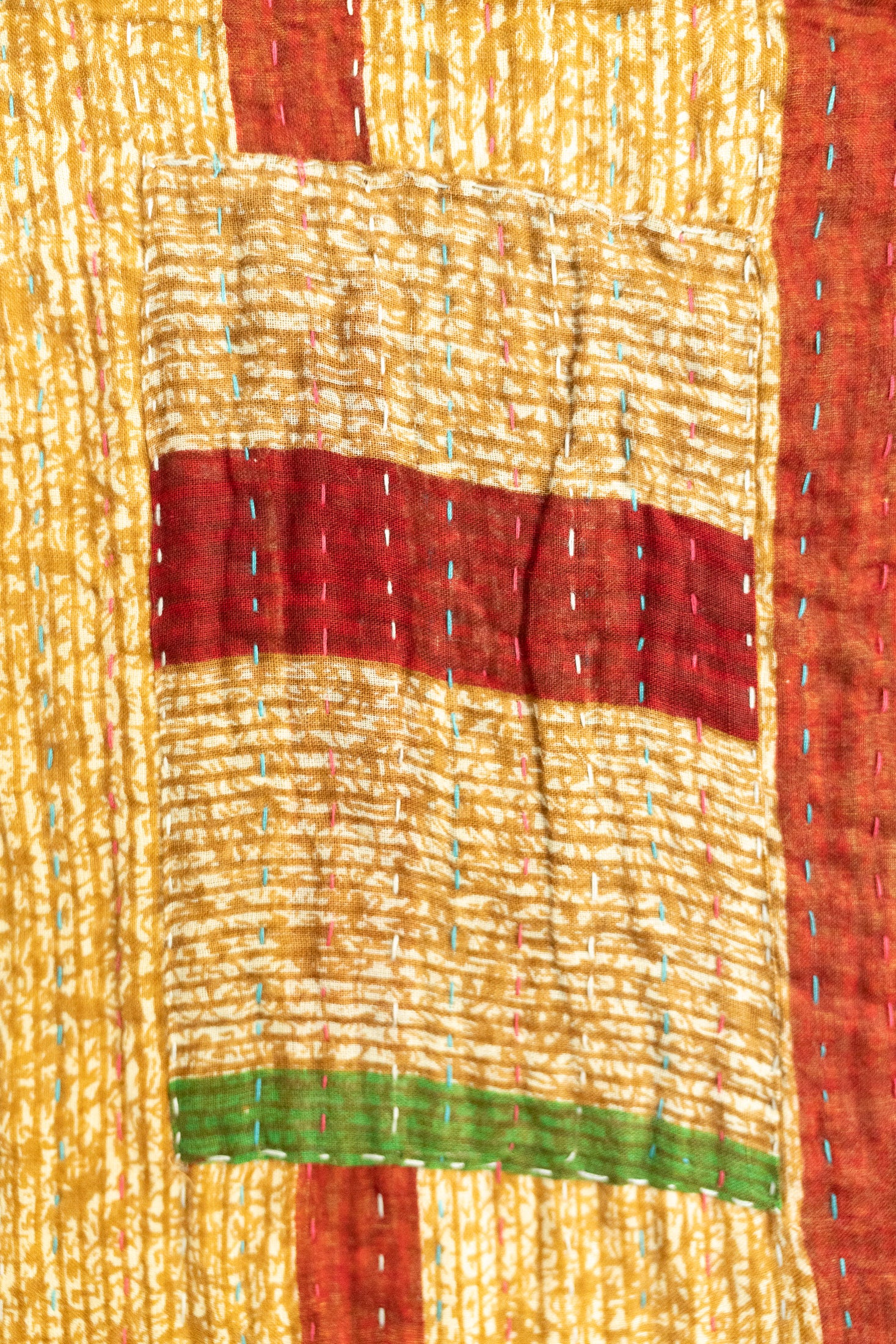 Candy Cane Holiday Kantha Blanket