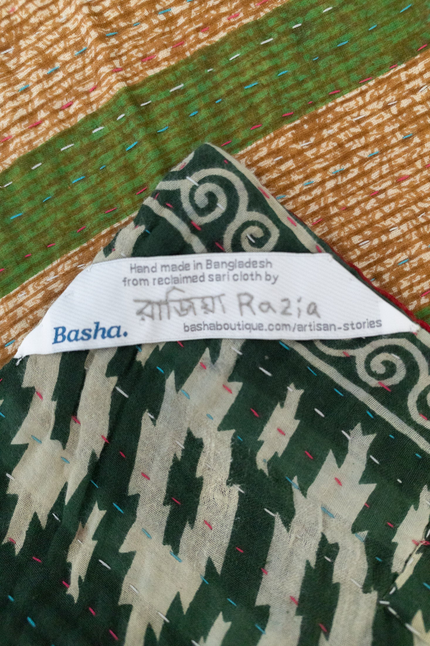 Candy Cane Holiday Kantha Blanket