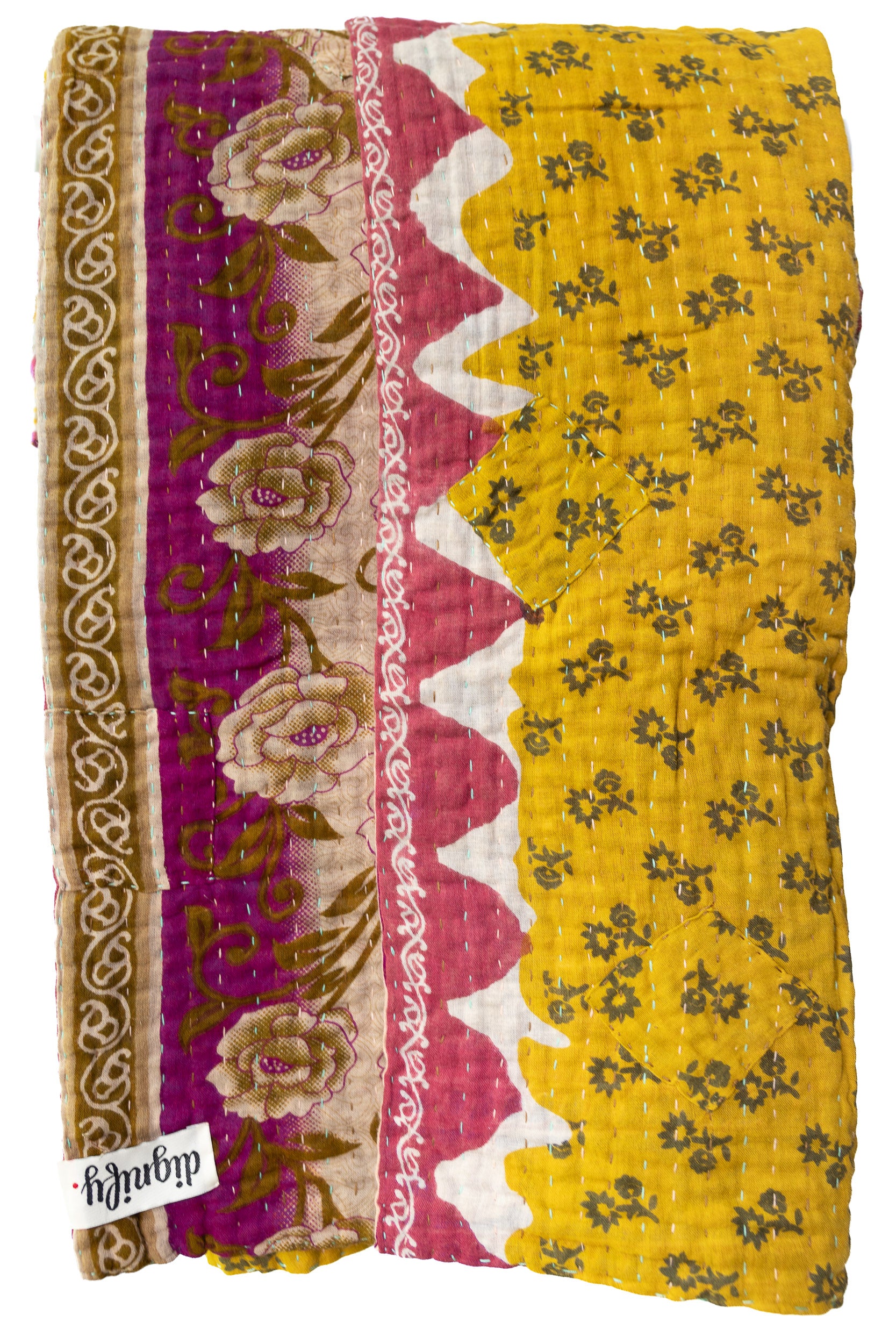 Caring Kantha Throw Blanket