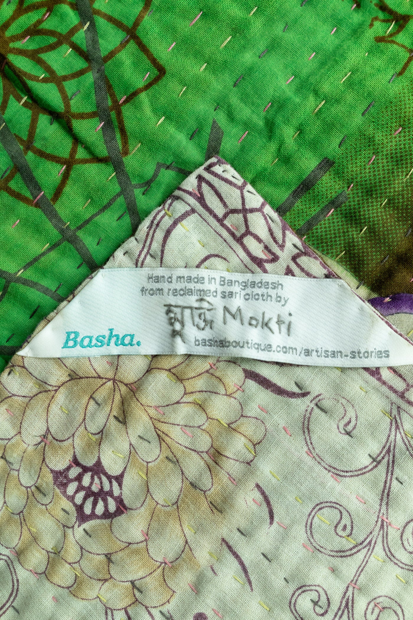 Caring Large Kantha Throw Blanket