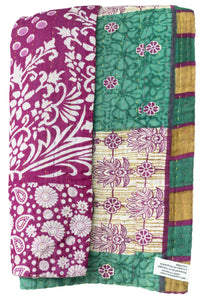 Kantha Large Throw Blanket