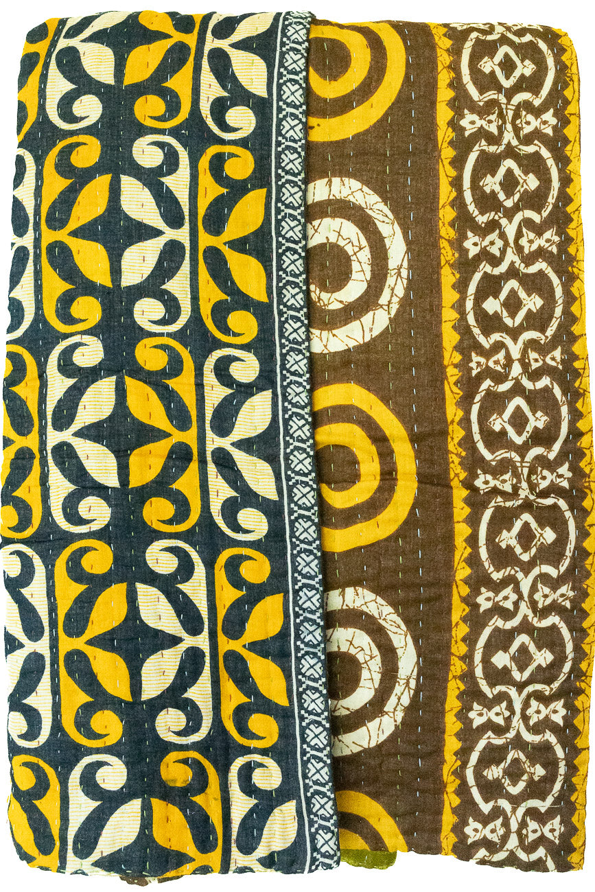 Kantha Throw Bed Quilt