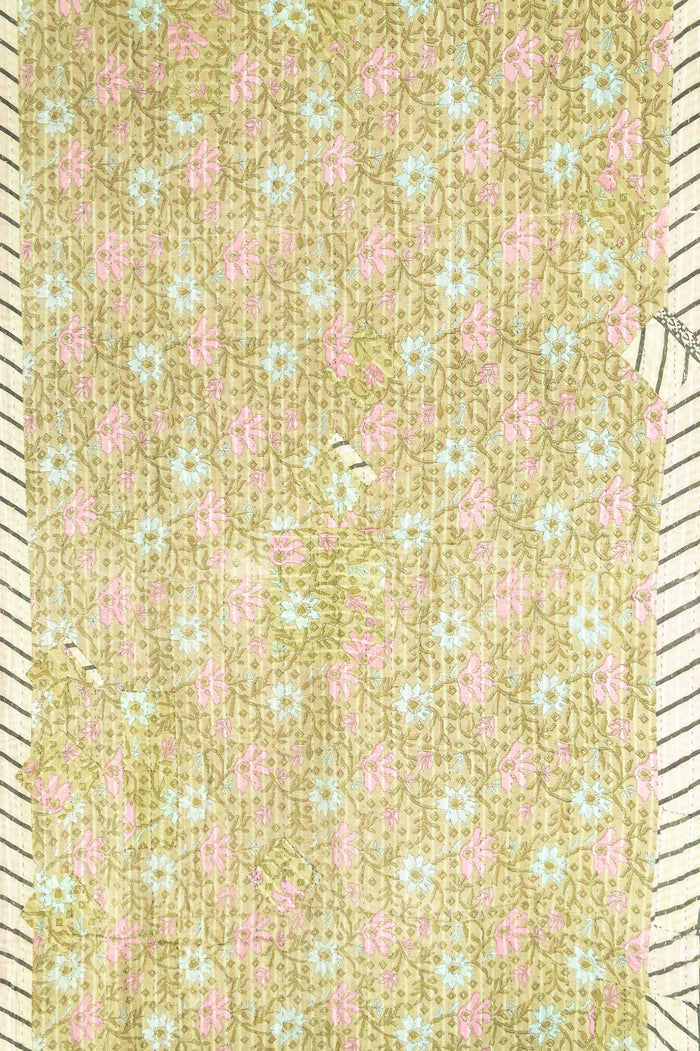 Kantha Throw Bed Quilt
