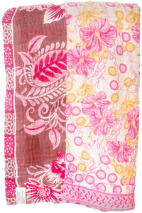 Kantha Large Throw Blanket