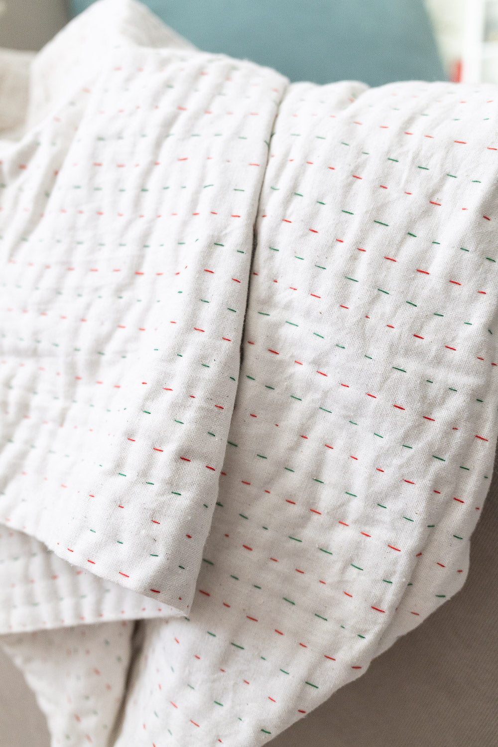 Simplicity White Kantha Throw