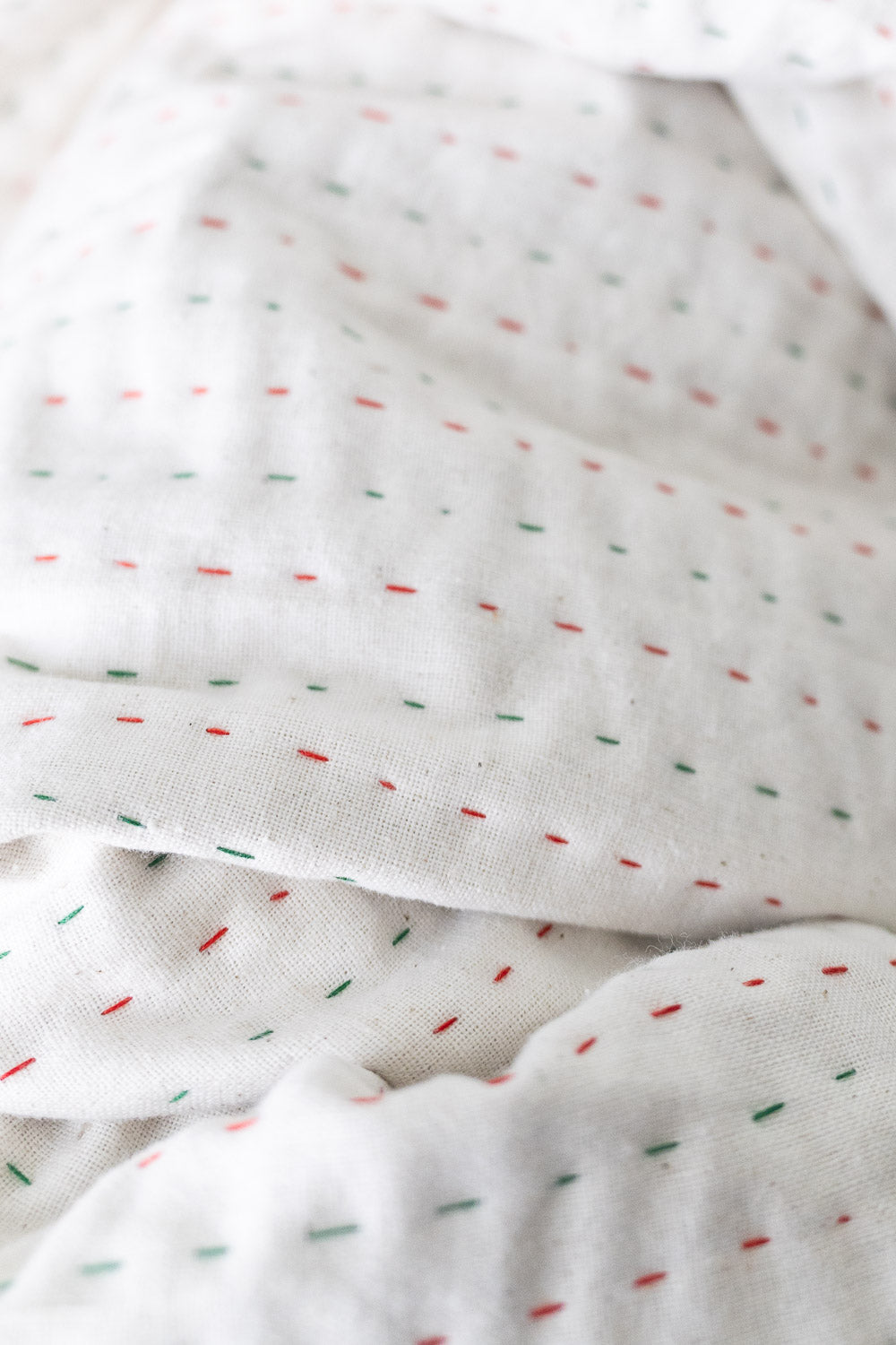 Simplicity White Kantha Throw
