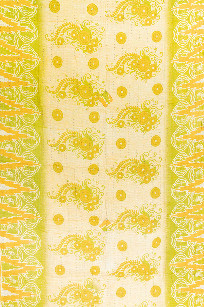 Citrus Kantha Throw Blanket