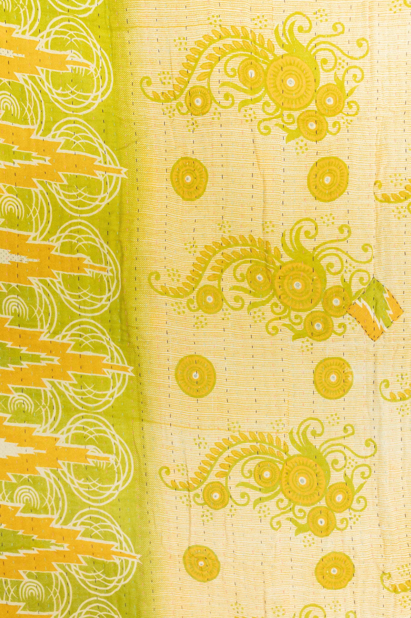 Citrus Kantha Throw Blanket