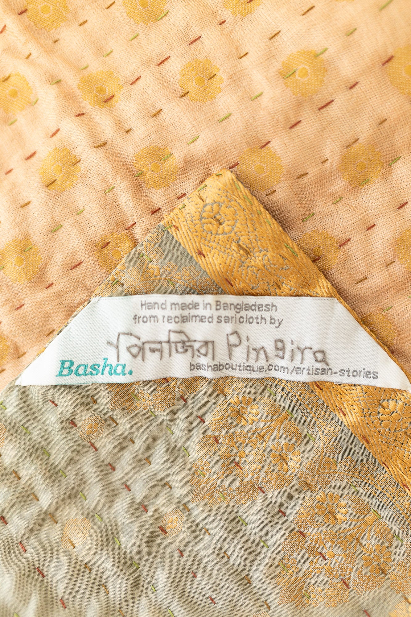 Citrus Silk Blend Kantha Throw
