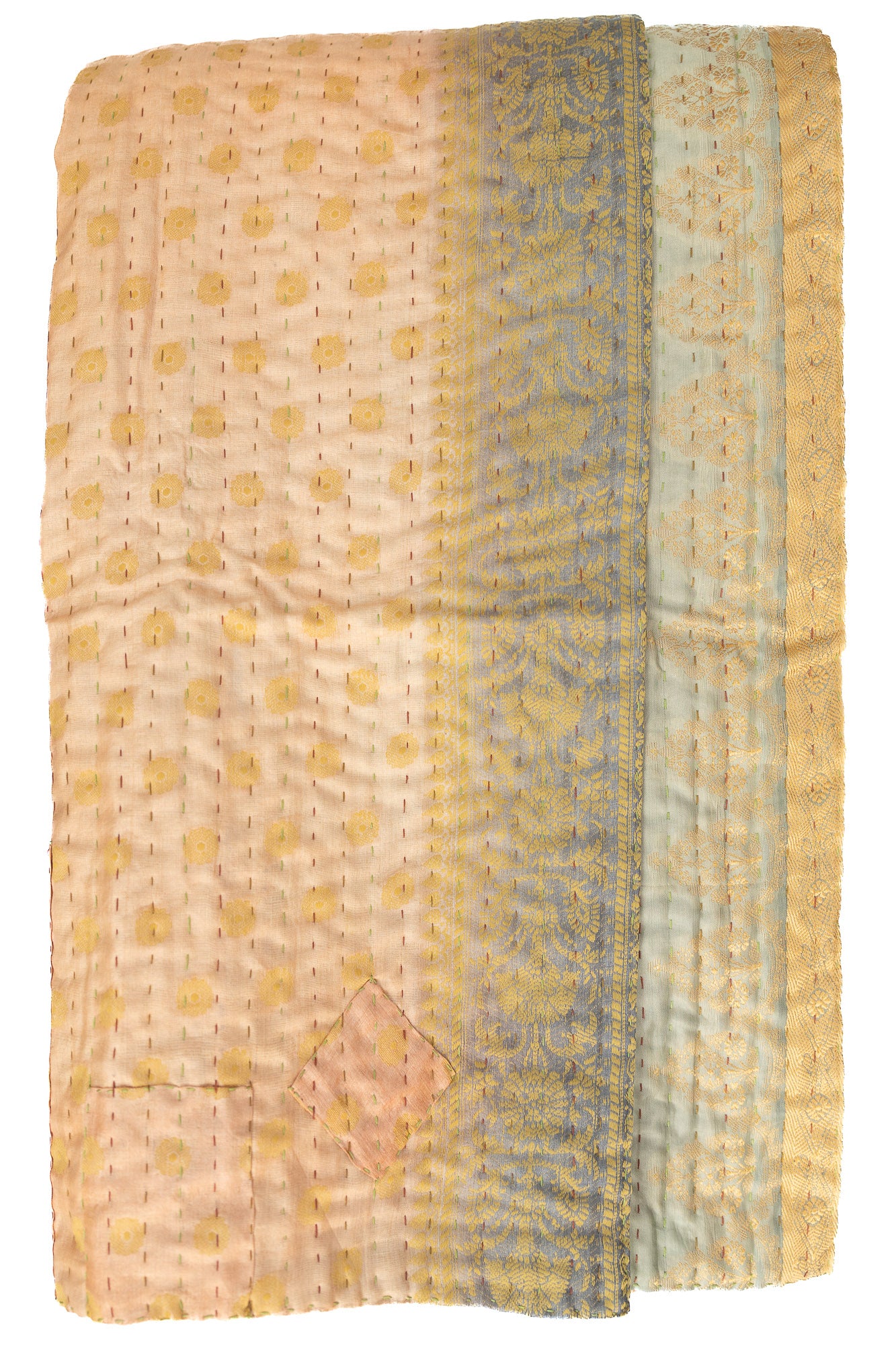 Citrus Silk Blend Kantha Throw