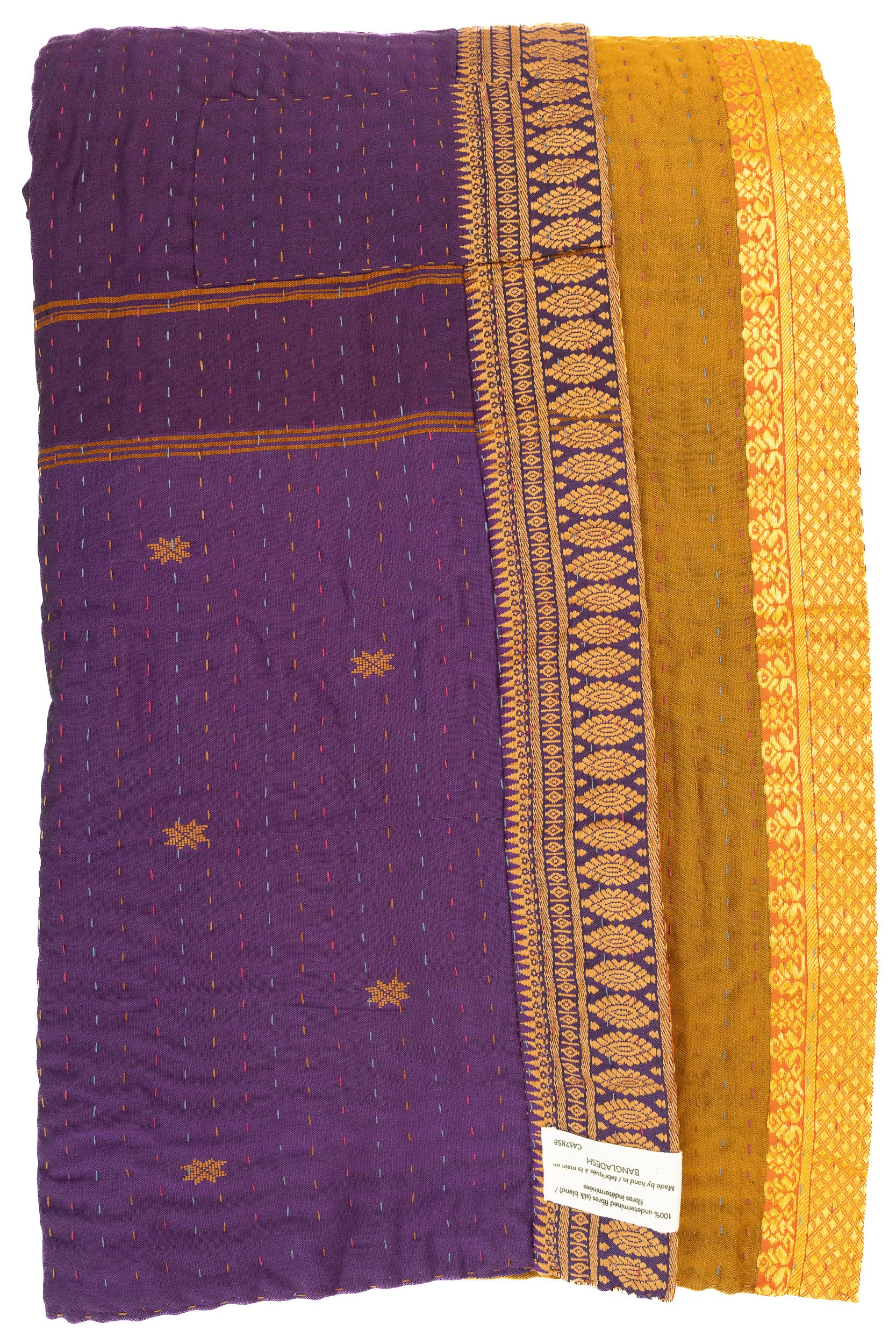 Kantha Silk Throw Blanket