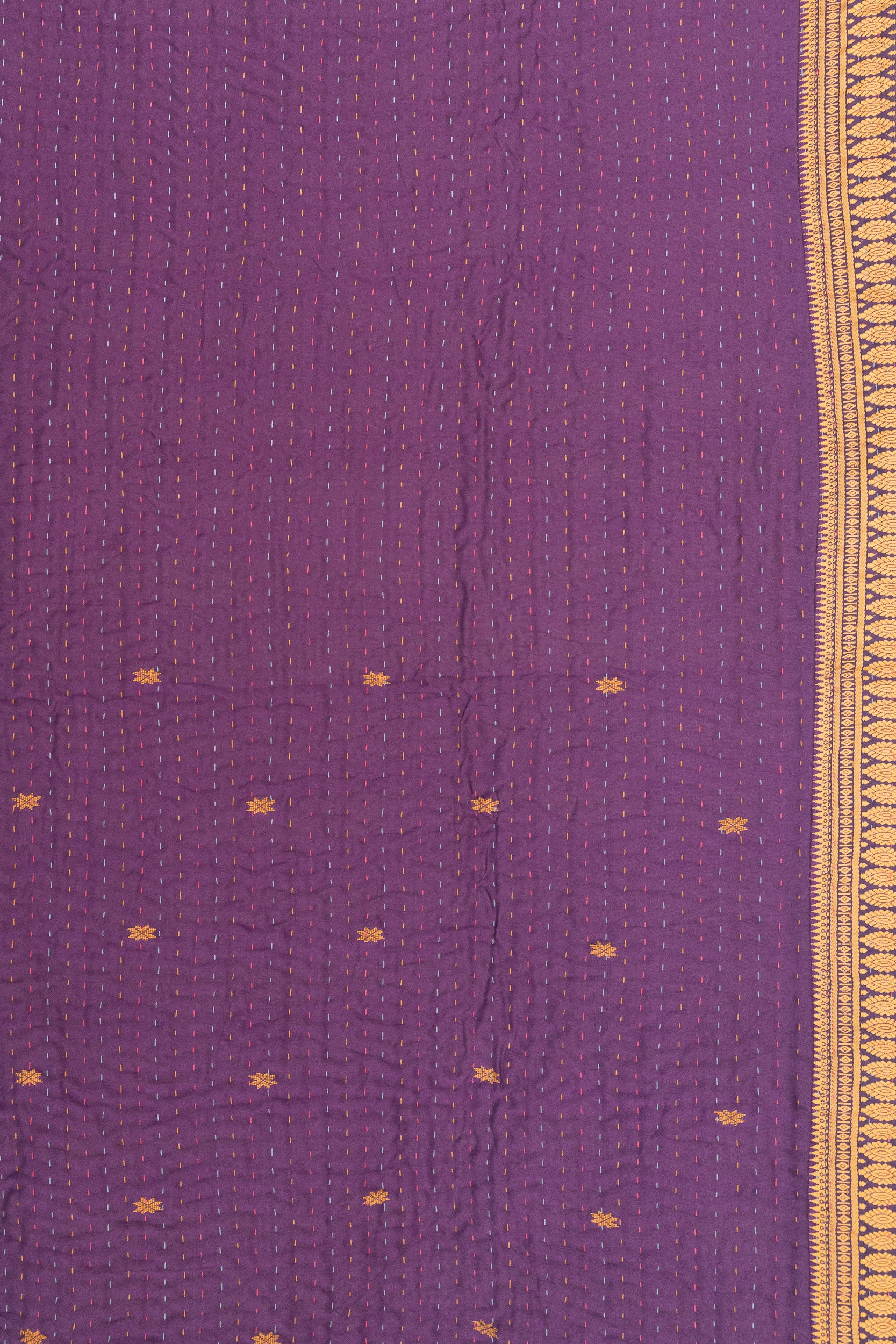 Clear Silk Blend Kantha Throw