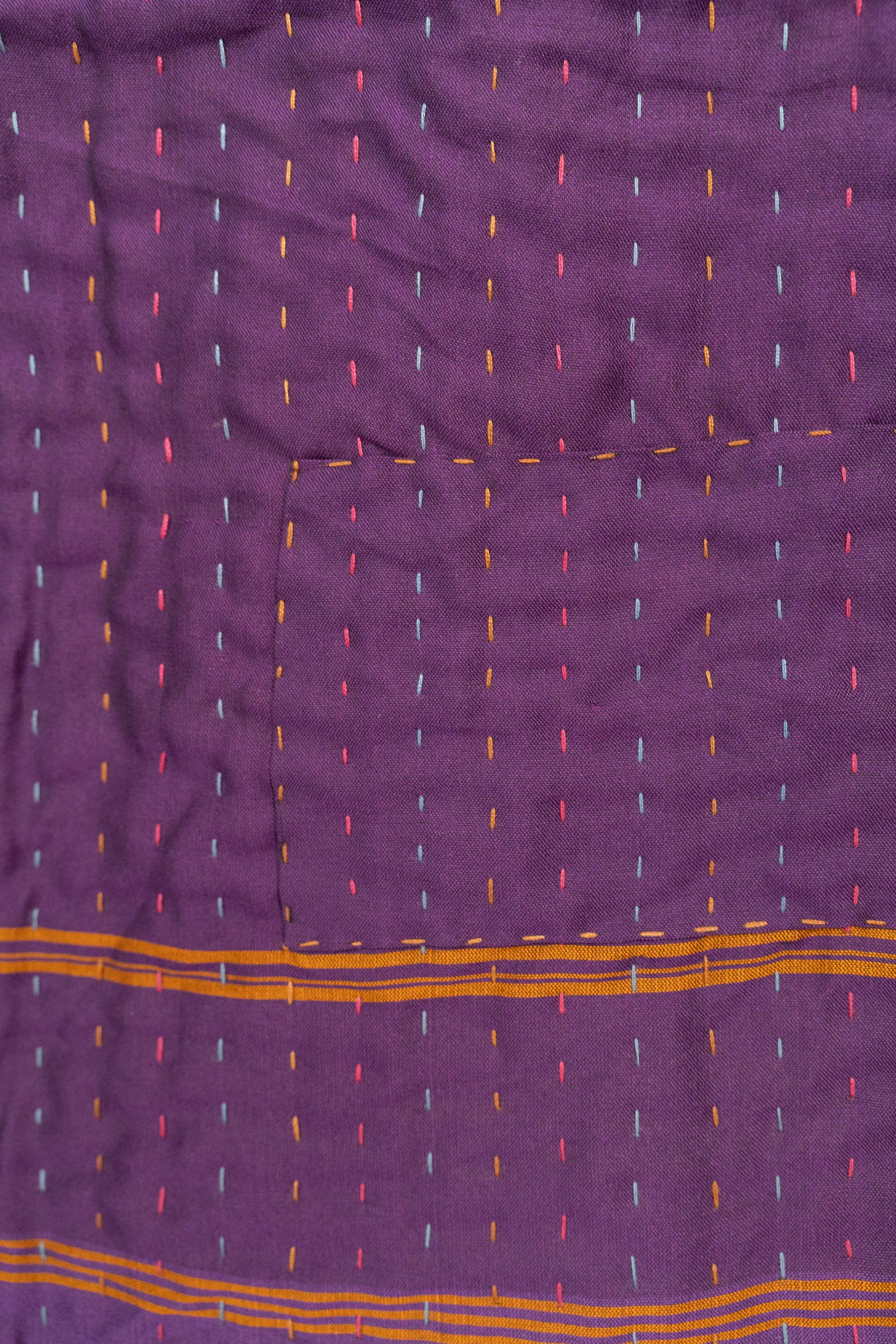 Clear Silk Blend Kantha Throw