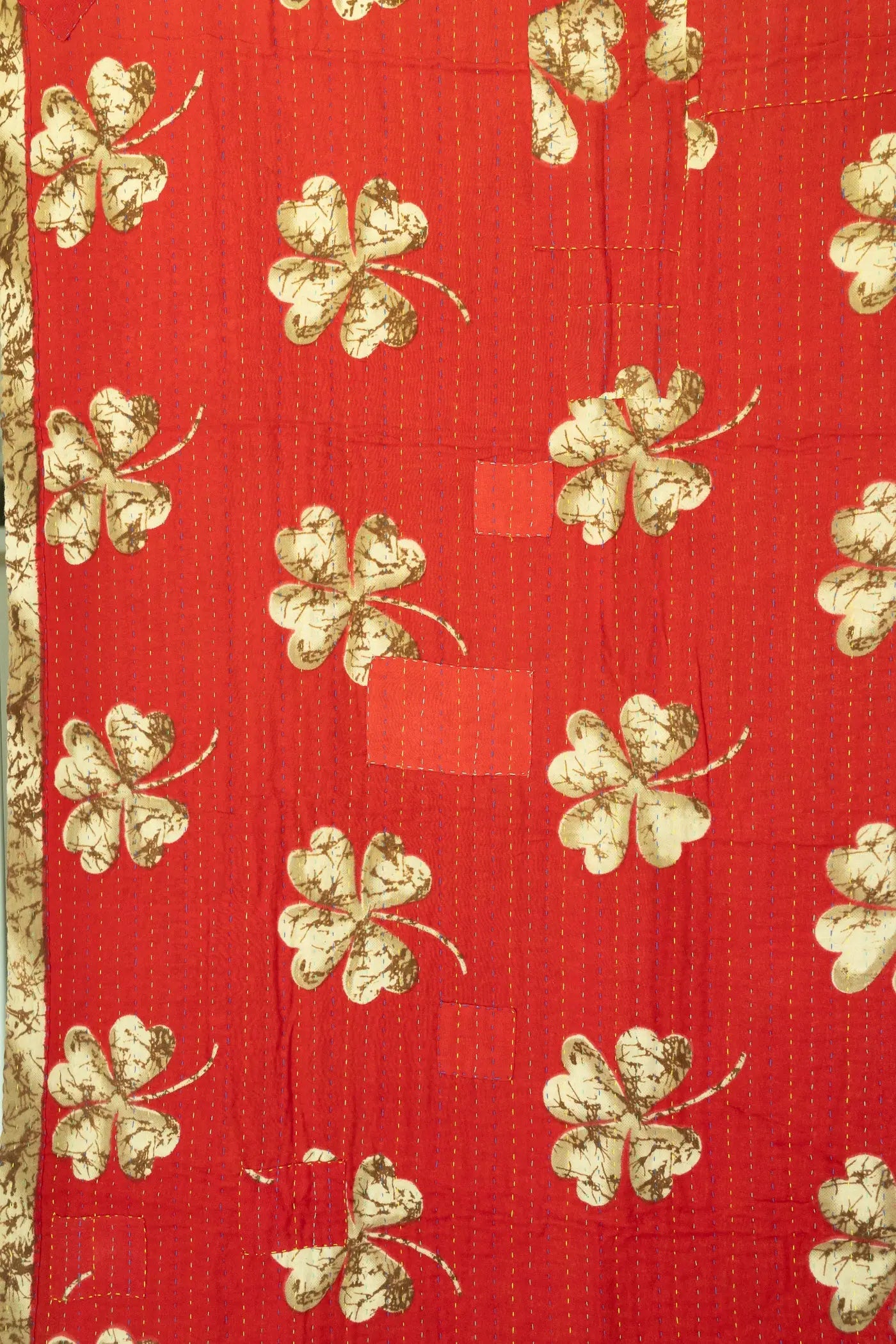 Clover Kantha Throw Blanket