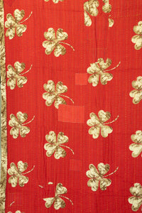 Clover Kantha Throw Blanket
