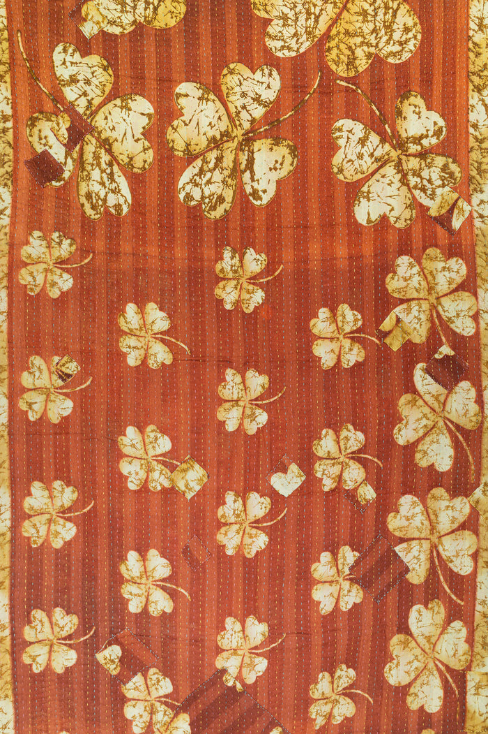 Clover Kantha Throw Blanket