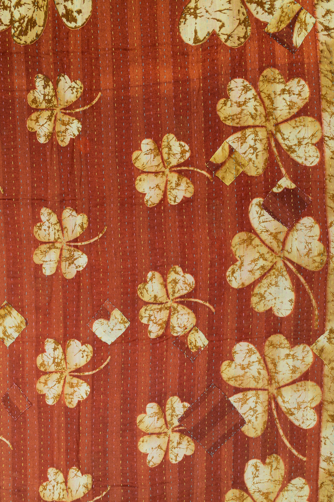 Clover Kantha Throw Blanket