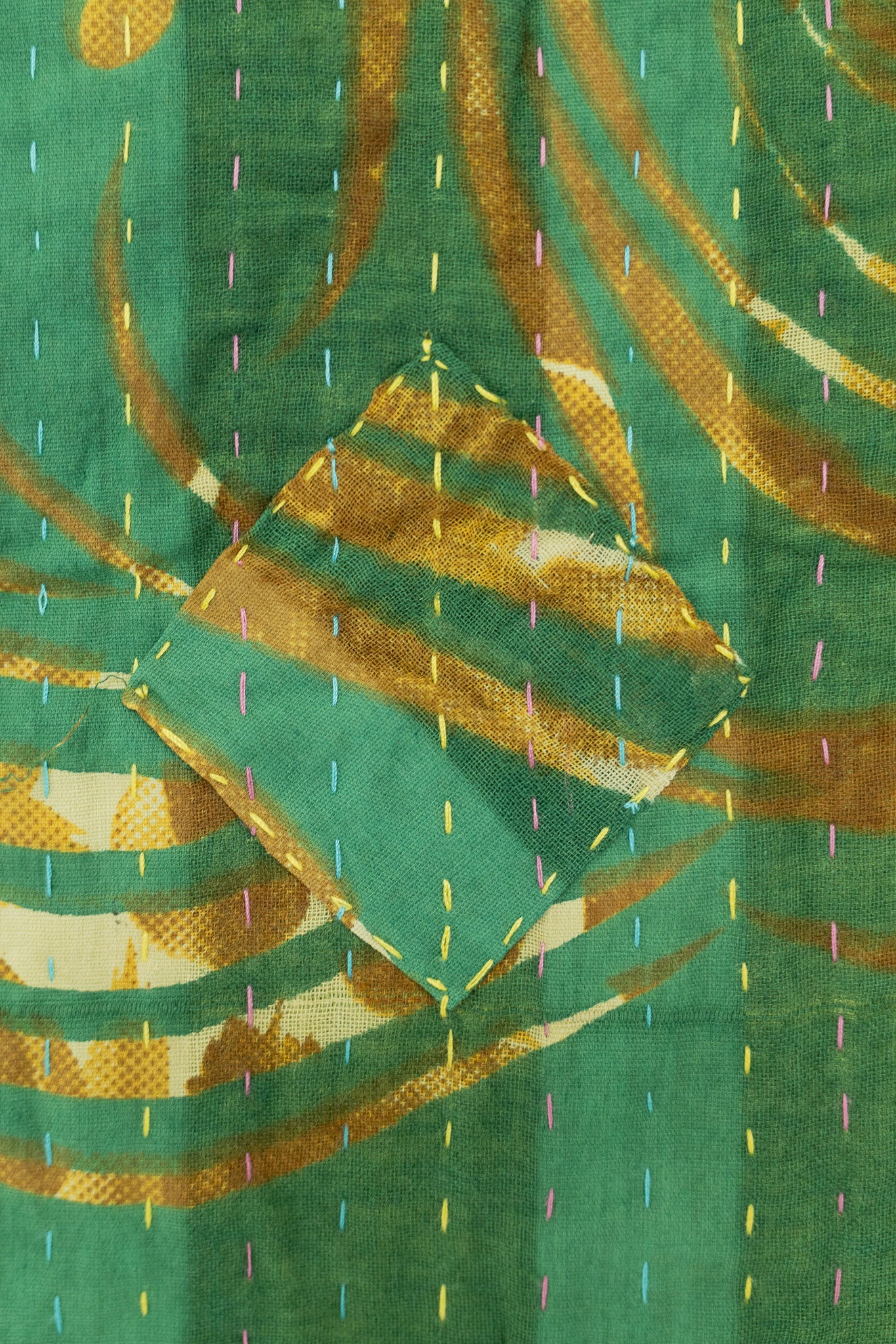Clover Kantha Throw Blanket