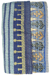 Coastal Silk Blend Kantha Throw Blanket