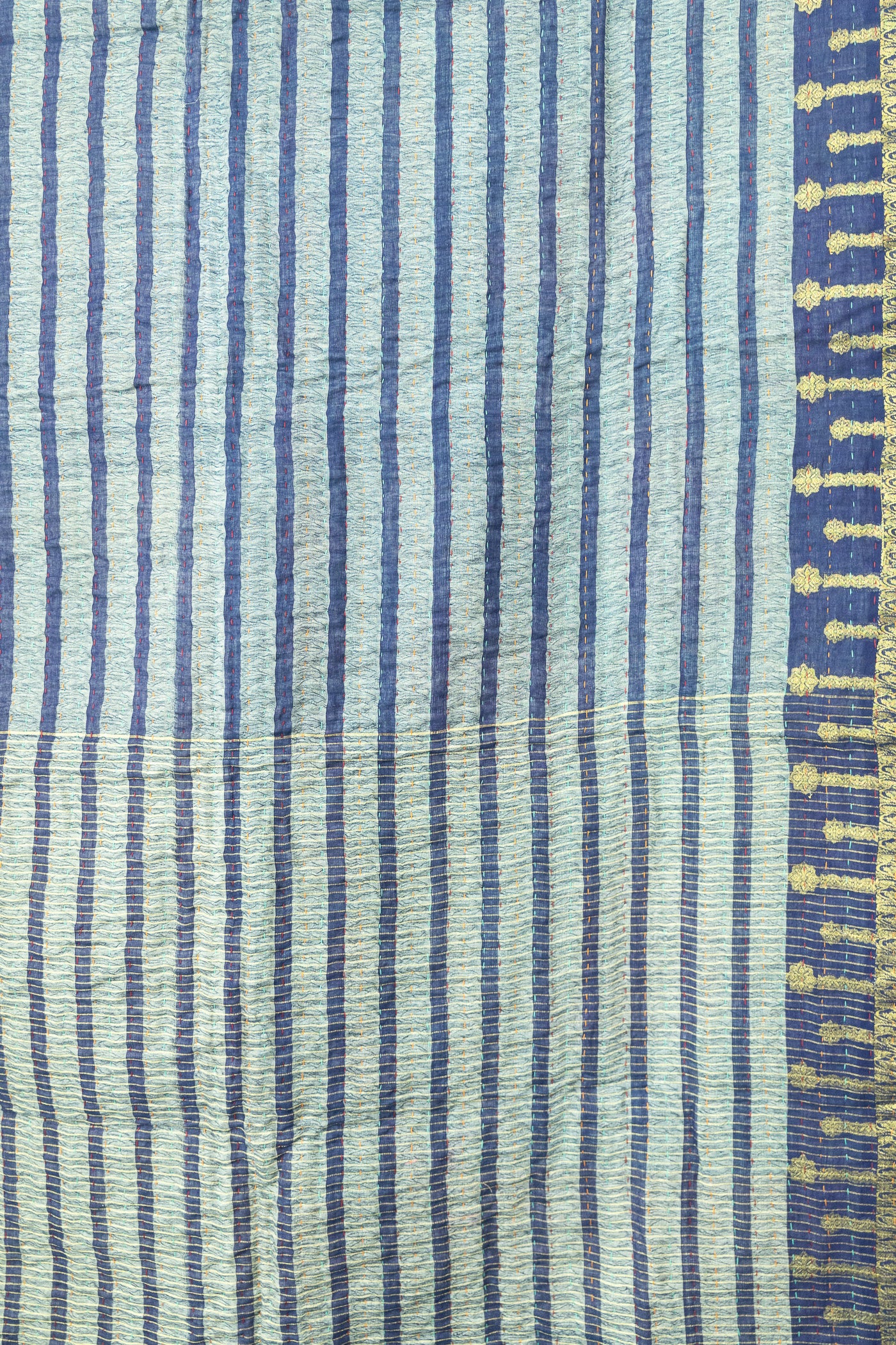 Coastal Silk Blend Kantha Throw Blanket