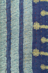 Coastal Silk Blend Kantha Throw Blanket