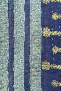 Coastal Silk Blend Kantha Throw Blanket