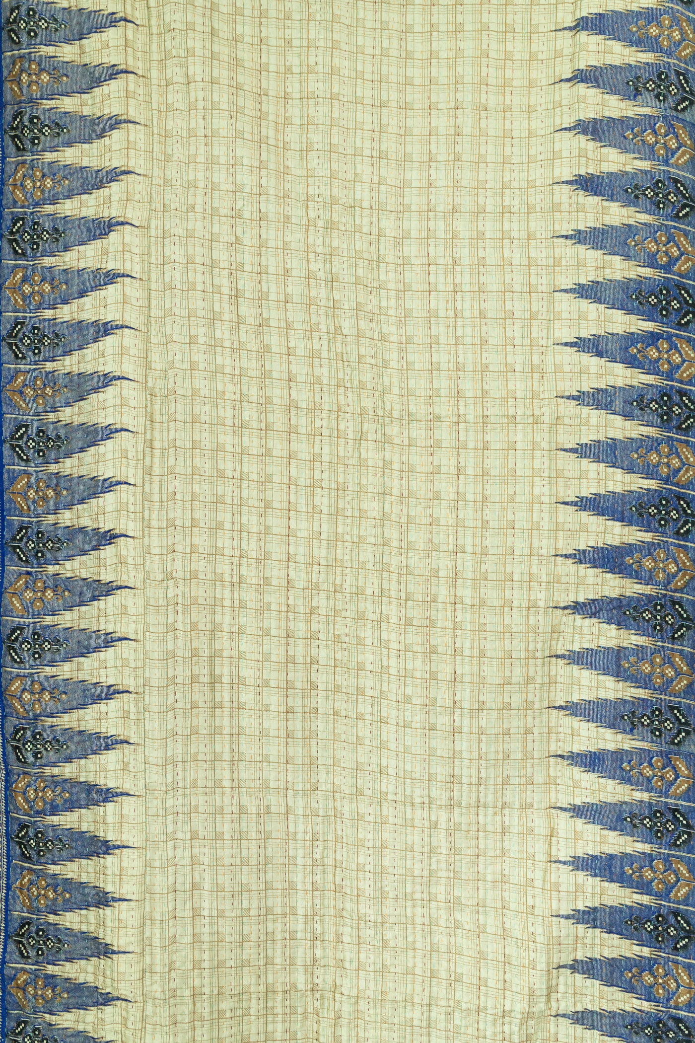 Coastal Silk Blend Kantha Throw Blanket