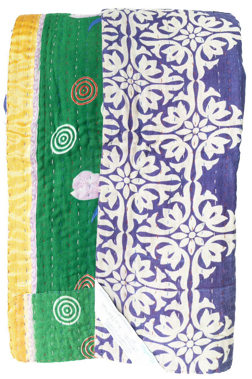 Kantha Throw Bed Quilt