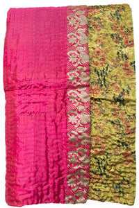Kantha Silk Throw Blanket