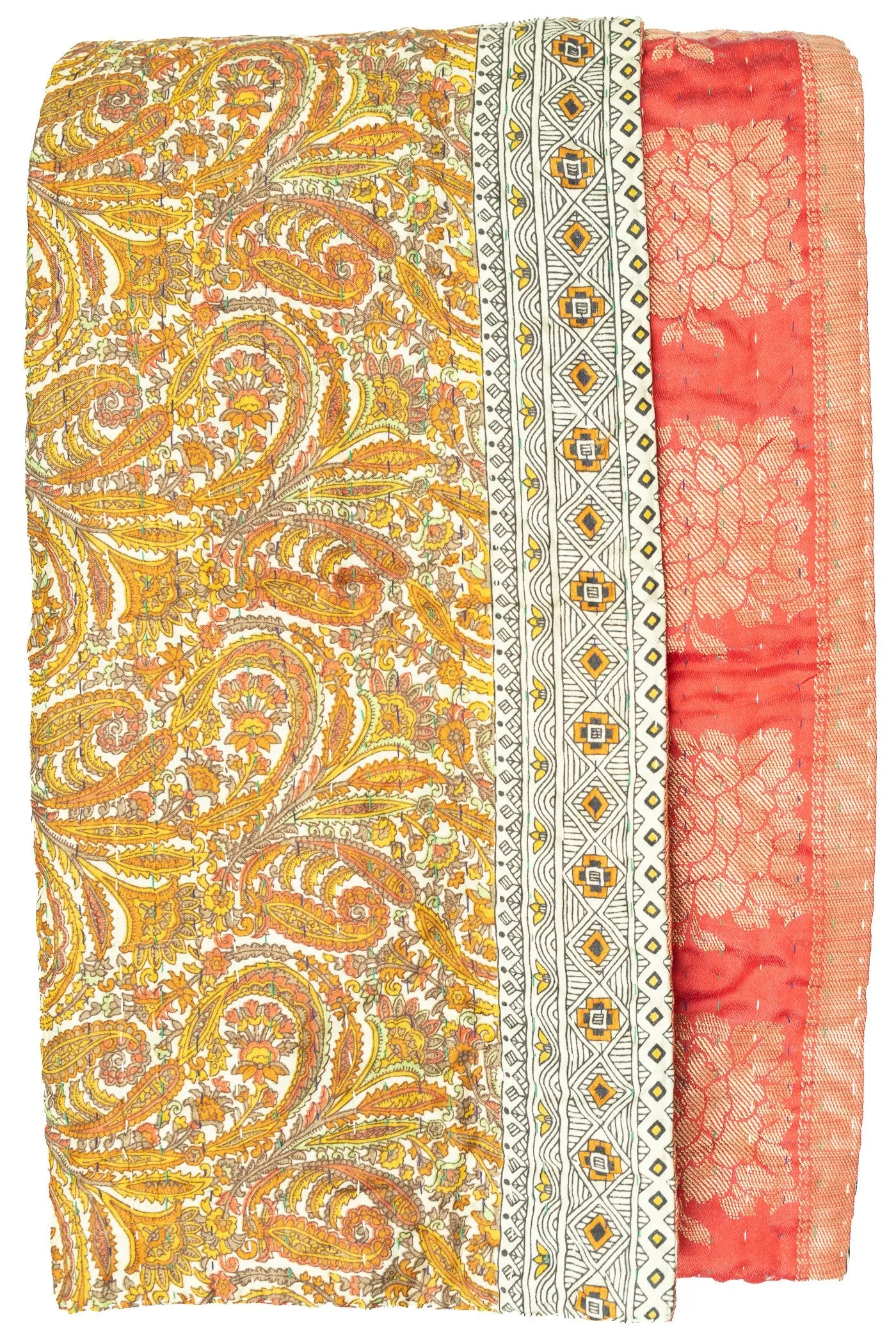 Cornucopia Silk Blend Kantha Throw