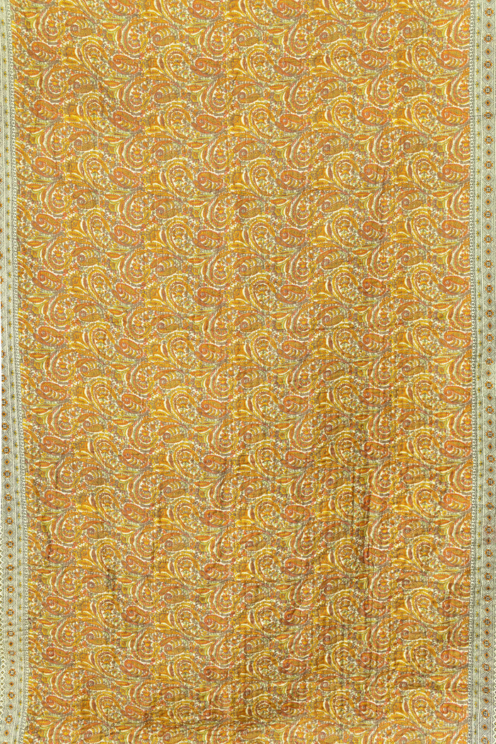 Cornucopia Silk Blend Kantha Throw Blanket