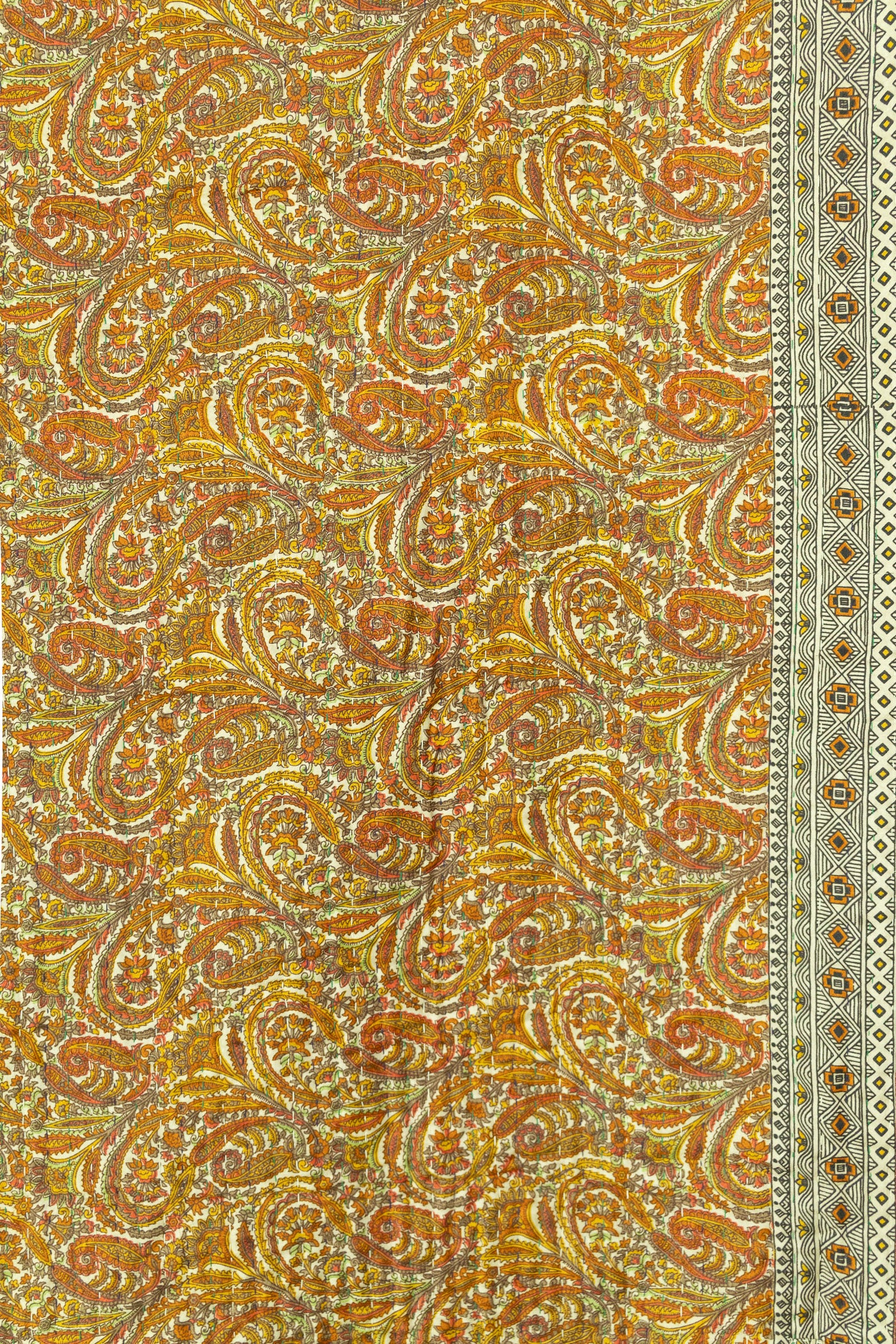 Cornucopia Silk Blend Kantha Throw Blanket