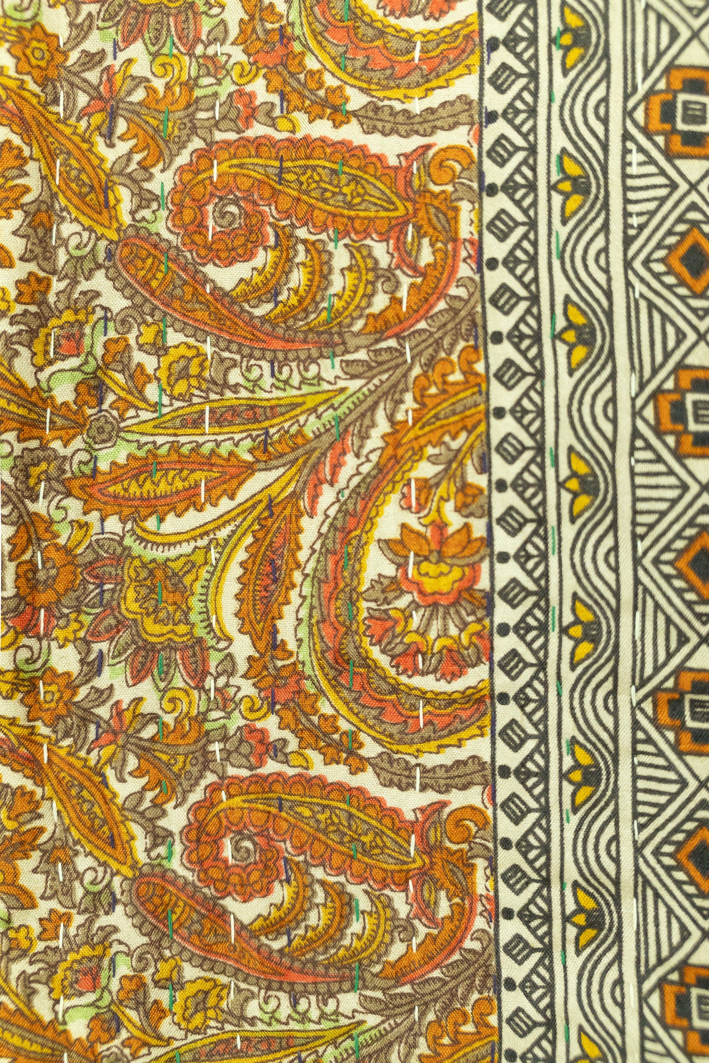 Cornucopia Silk Blend Kantha Throw Blanket