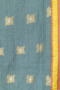 Cornucopia Silk Blend Kantha Throw Blanket