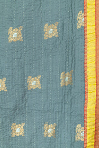 Cornucopia Silk Blend Kantha Throw Blanket