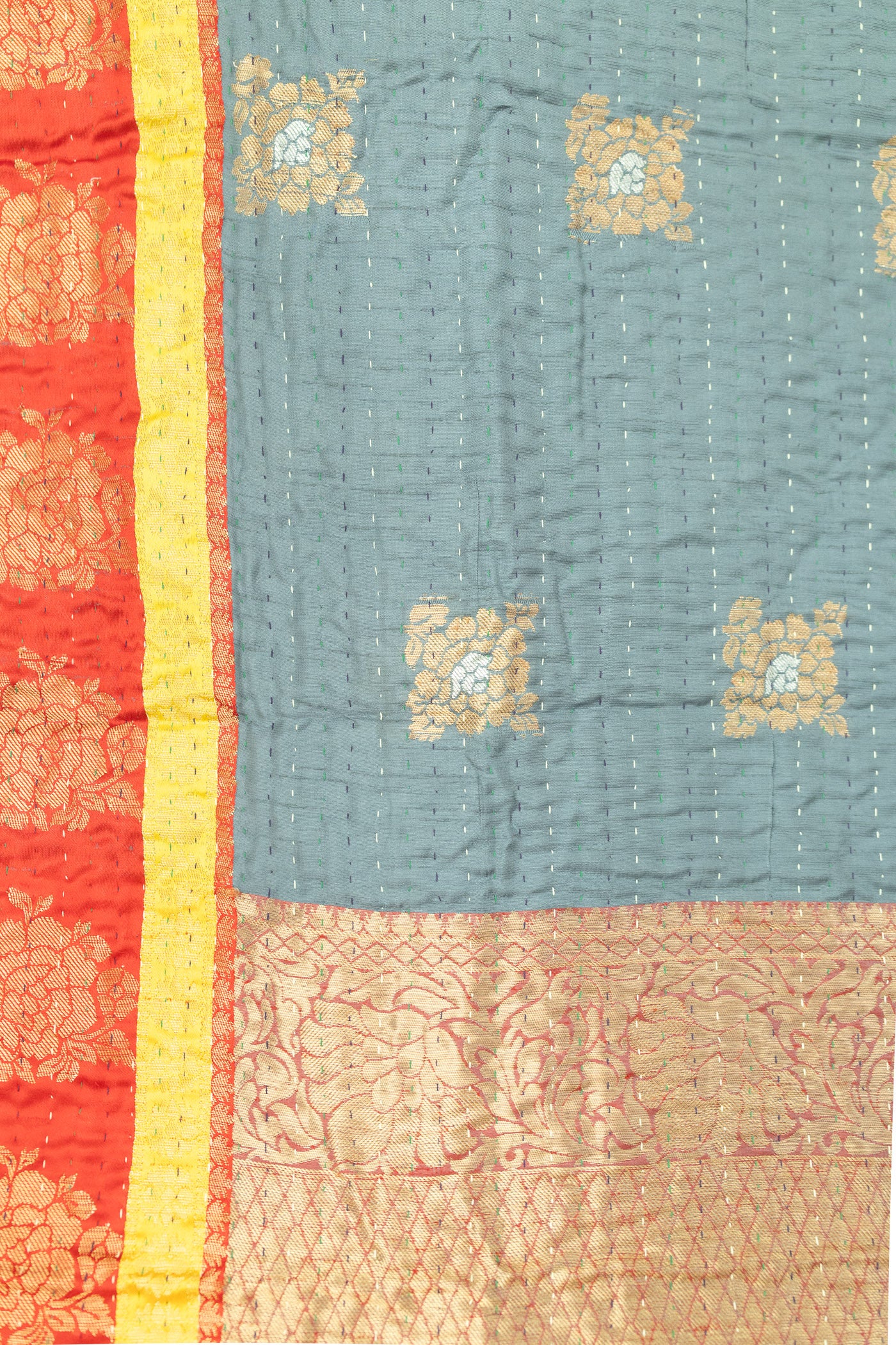 Cornucopia Silk Blend Kantha Throw Blanket