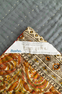 Cornucopia Silk Blend Kantha Throw Blanket