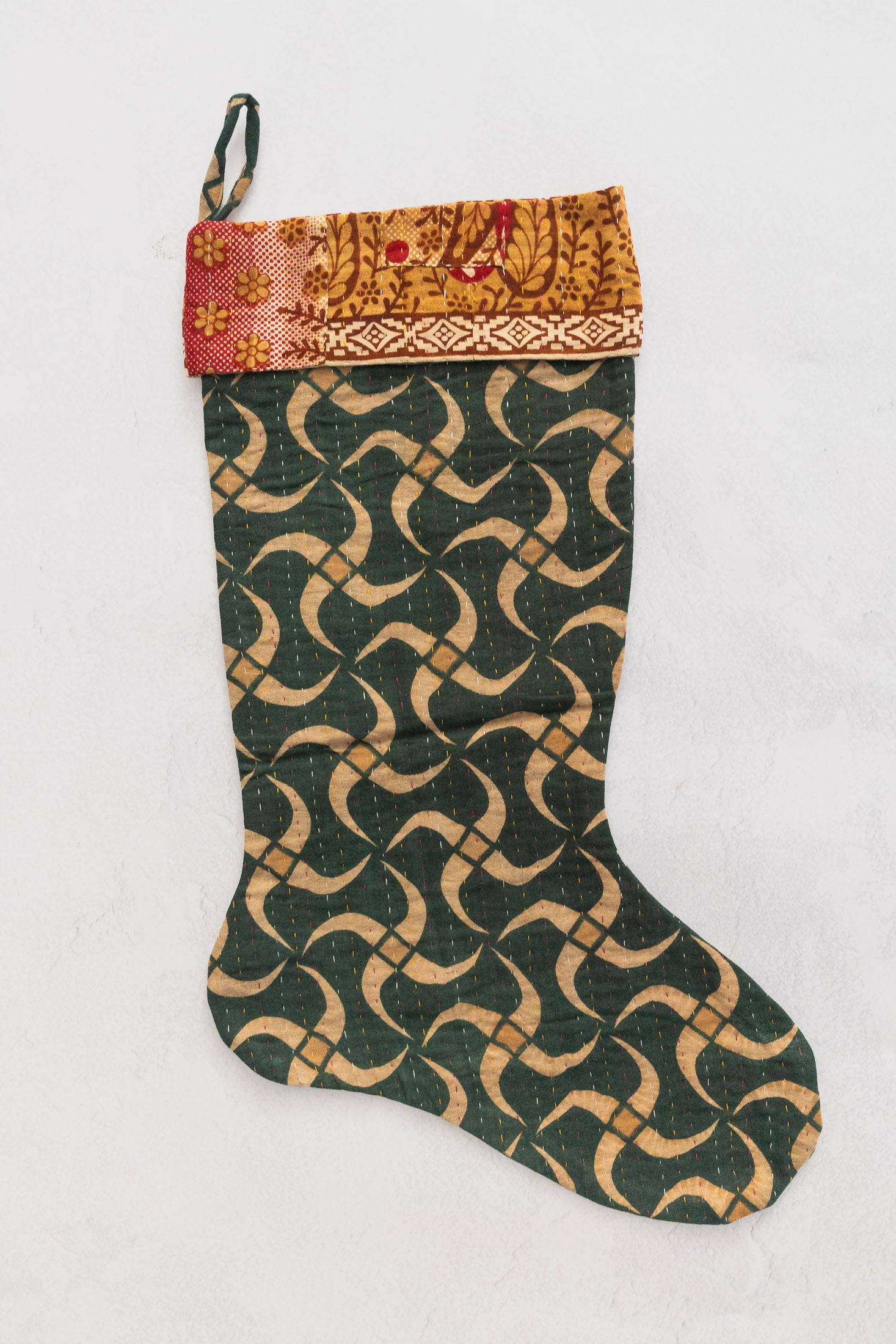 dignify Kantha Cotton Christmas Stocking No. 11