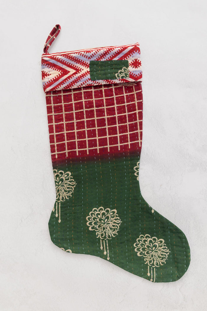 dignify Kantha Cotton Christmas Stocking No. 15