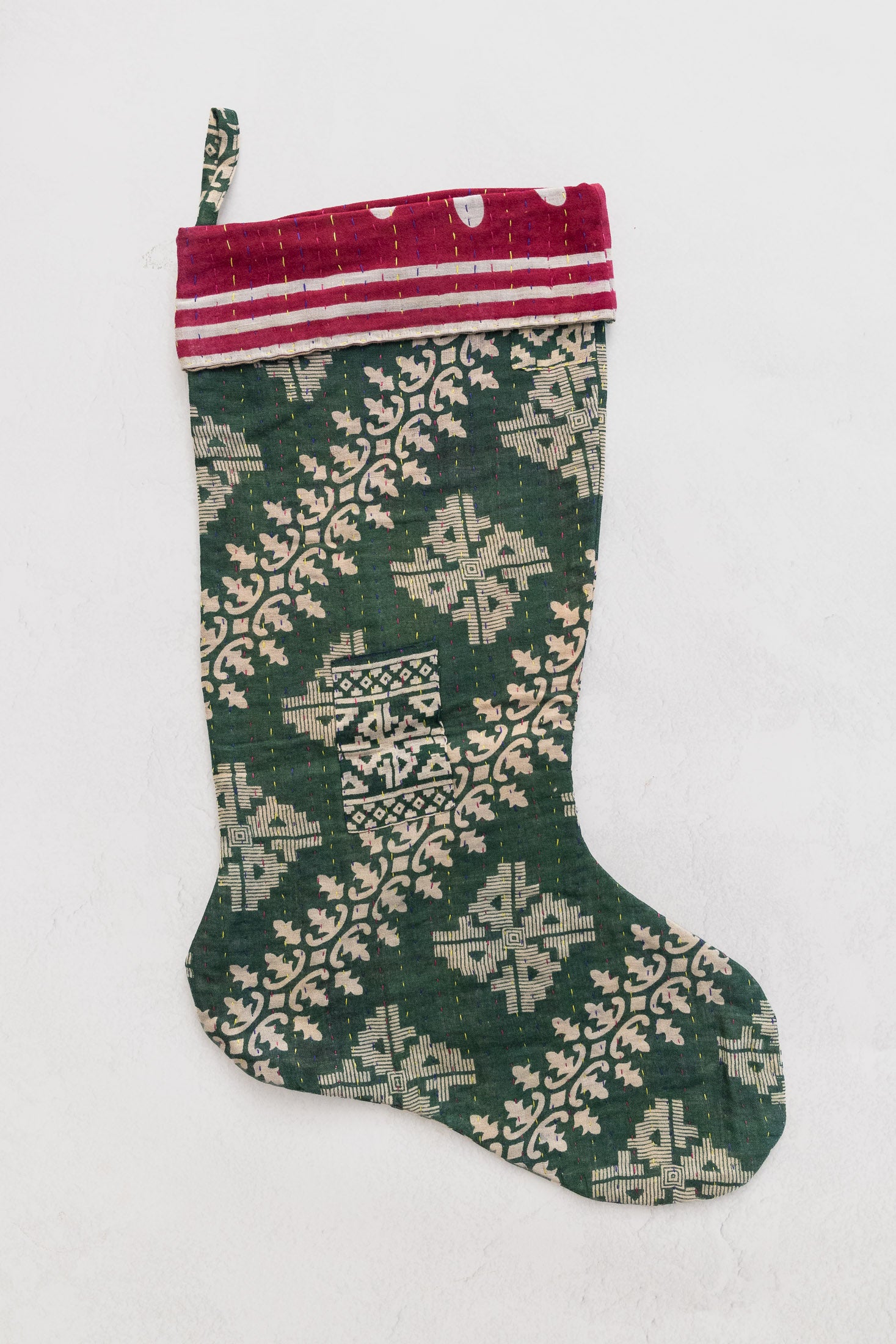 dignify Kantha Cotton Christmas Stocking No. 26