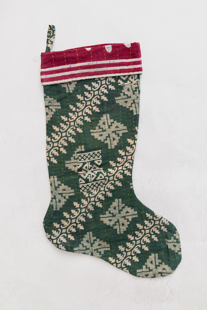 dignify Kantha Cotton Christmas Stocking No. 26