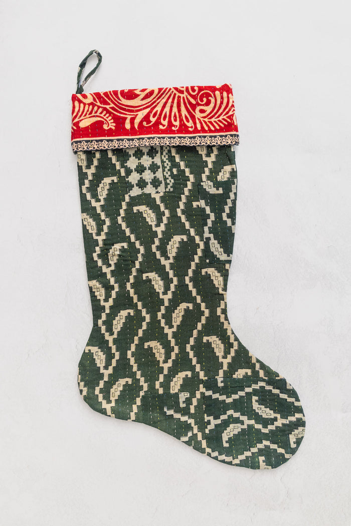 dignify Kantha Cotton Christmas Stocking No. 27