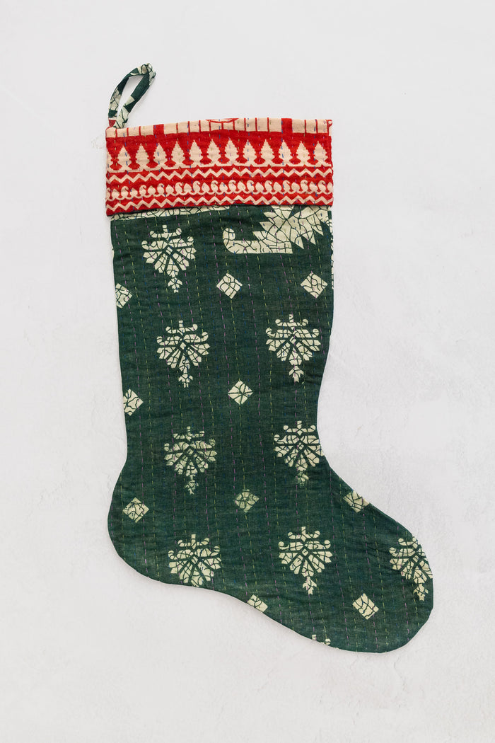 dignify Kantha Cotton Christmas Stocking No. 28