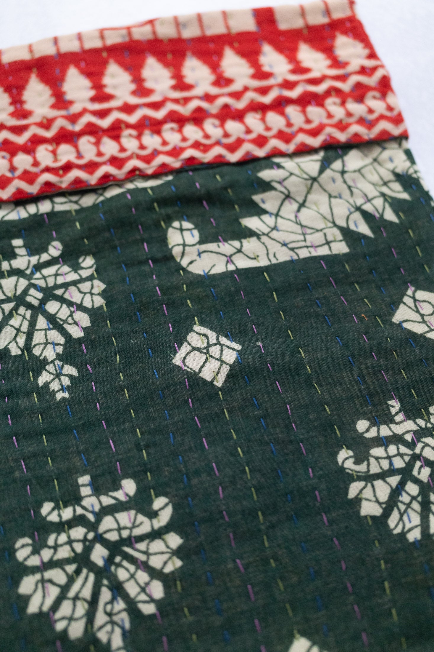 Kantha Holiday Stocking — Cotton No. 28