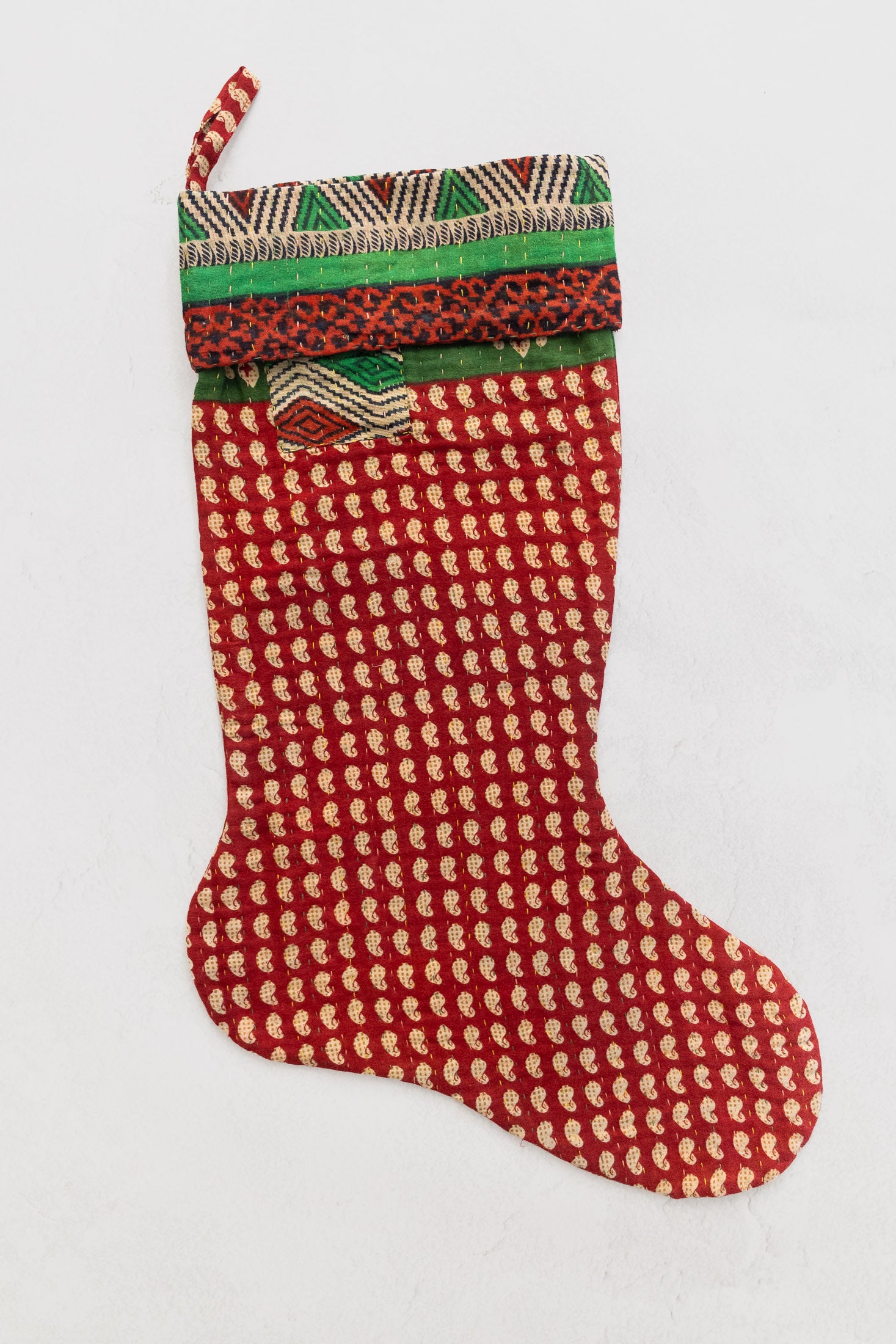 dignify Kantha Cotton Christmas Stocking No. 31