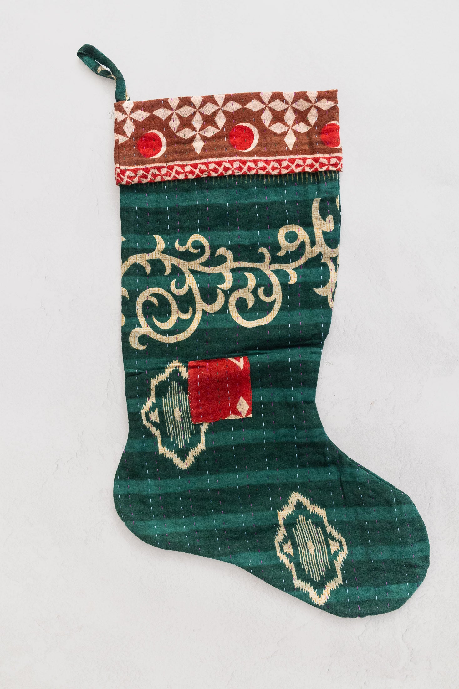 dignify Kantha Cotton Christmas Stocking No. 4