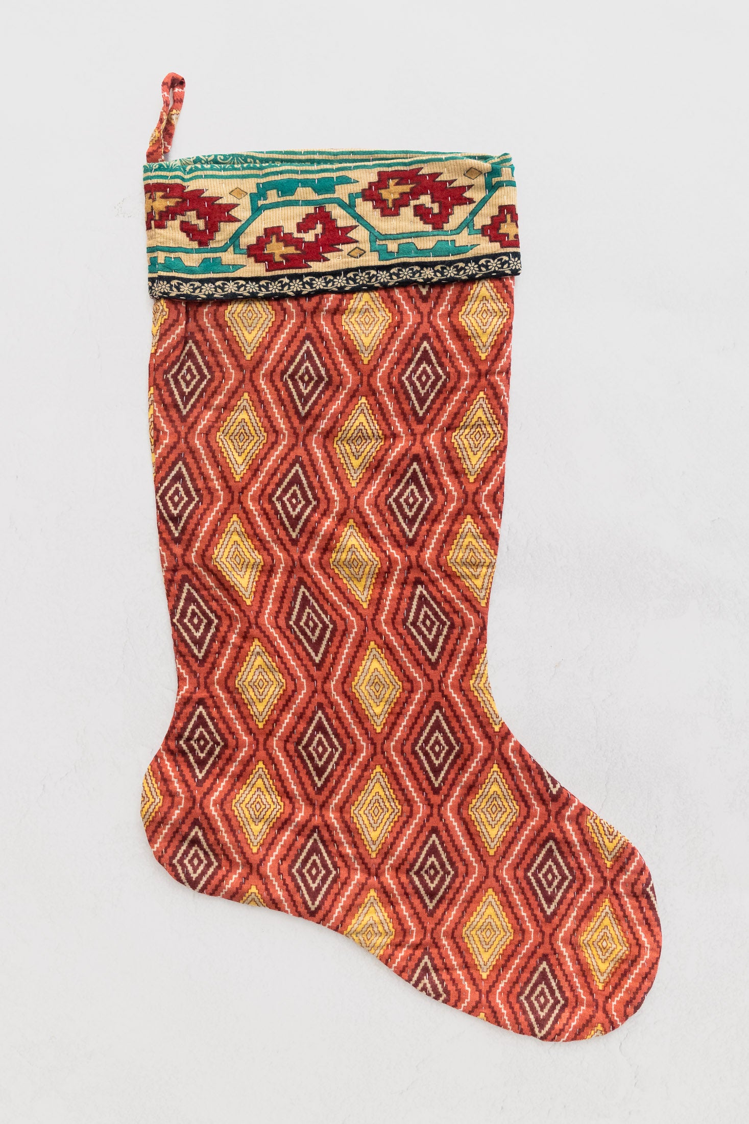 dignify Kantha Cotton Christmas Stocking No. 37