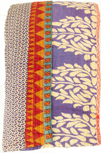 Kantha Large Throw Blanket