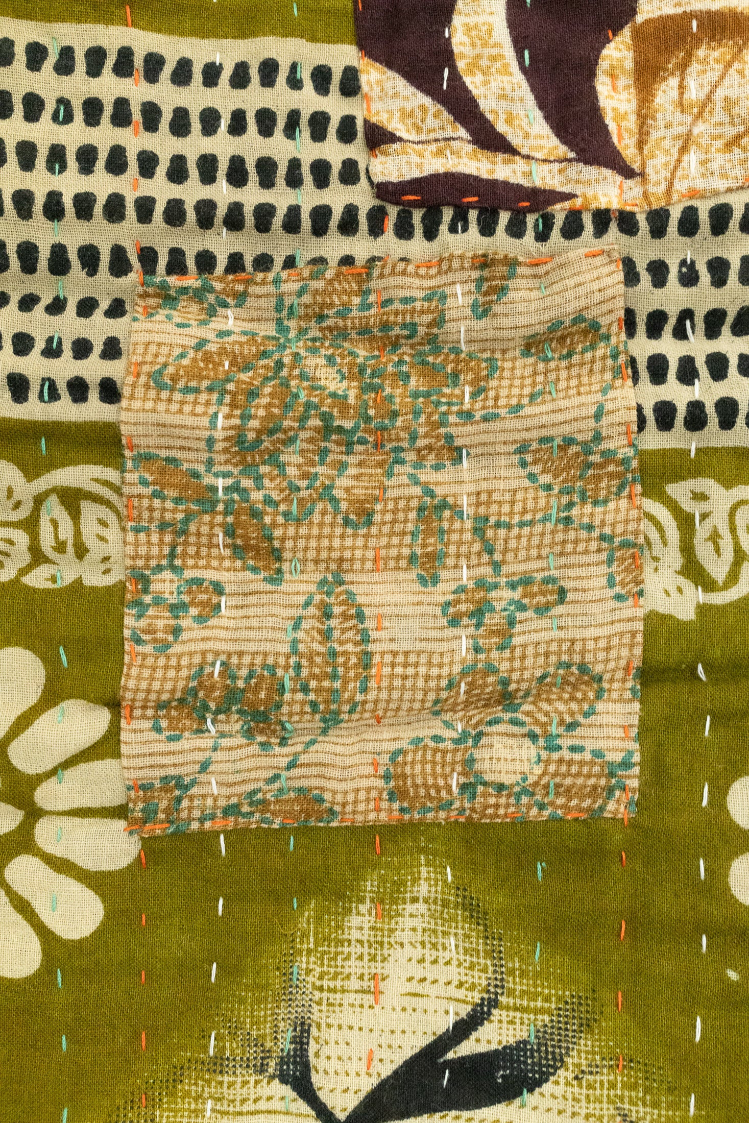 Courage Large Kantha Throw Blanket