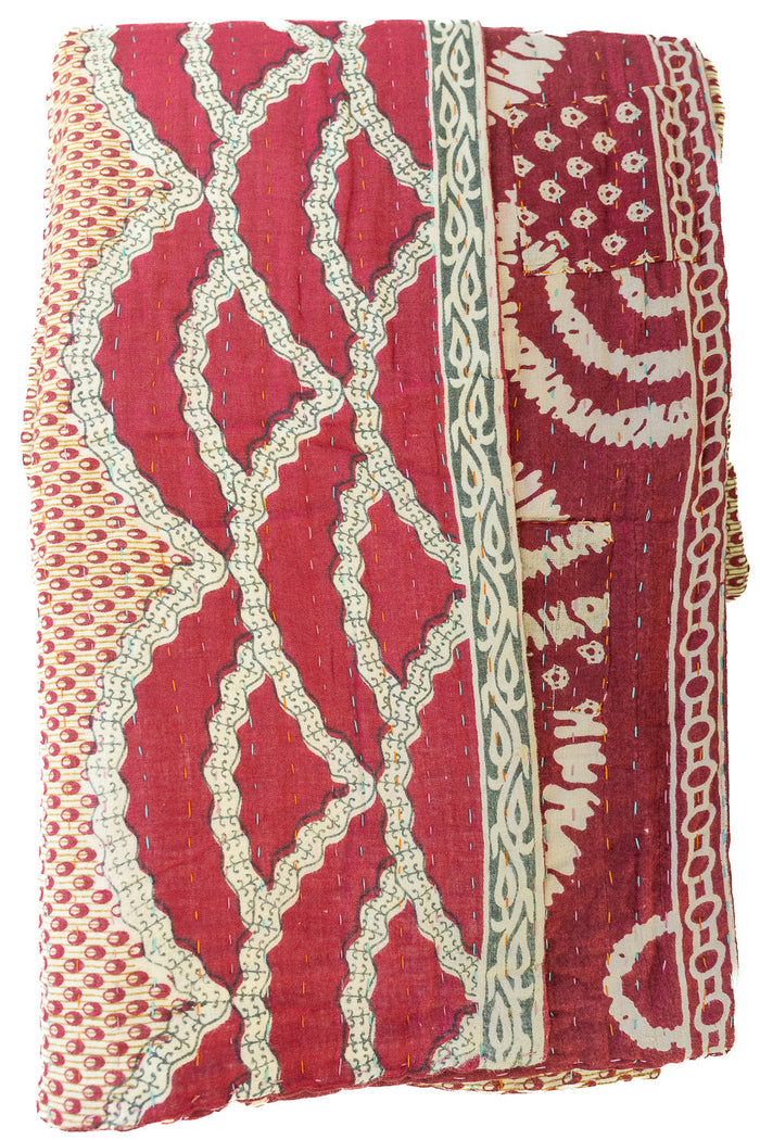 Kantha Throw Bed Quilt